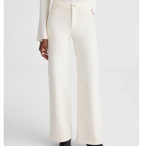 Madewell Wide Leg Corduroy Pants Vintage Ivory Cream Sze 26 High Rise NX207 NWT